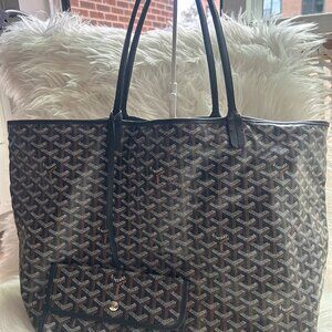 Goyard Saint Louis GM in Black & Tan with Pouch